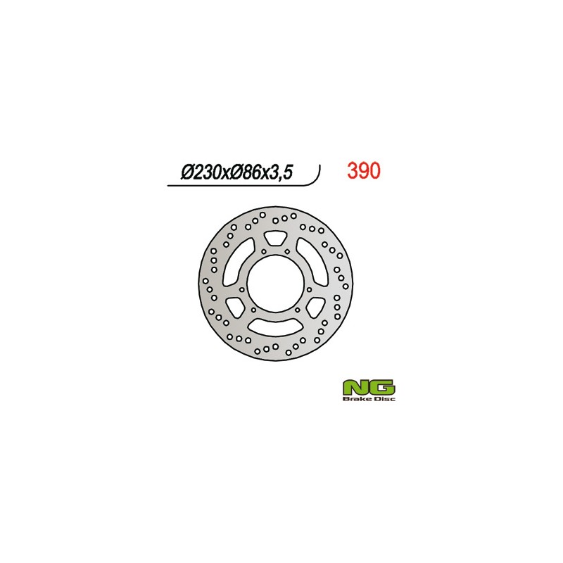 NG TARCZA HAMULCOWA PRZÓD YAMAHA DT 125R, TT 350/600 (230X86X3,5) (6X6,5MM)