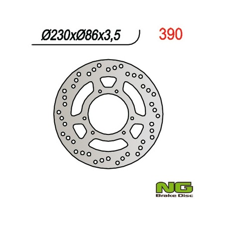 NG TARCZA HAMULCOWA PRZÓD YAMAHA DT 125R, TT 350/600 (230X86X3,5) (6X6,5MM)