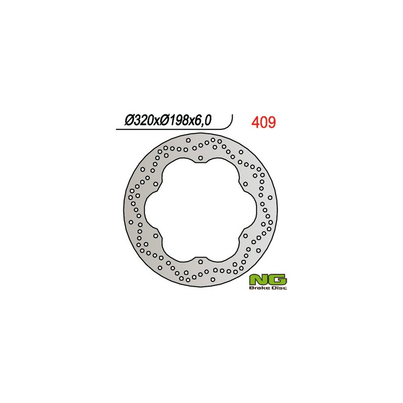 NG TARCZA HAMULCOWA PRZÓD YAMAHA XJ 600 92-97, XVZ 1300 96-07 TYŁ (320X198MM) (320X198X6)