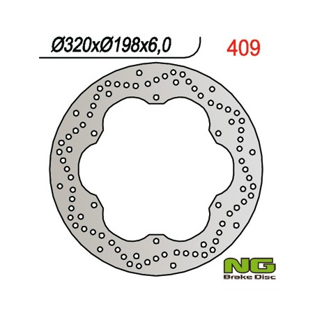 NG TARCZA HAMULCOWA PRZÓD YAMAHA XJ 600 92-97, XVZ 1300 96-07 TYŁ (320X198MM) (320X198X6)