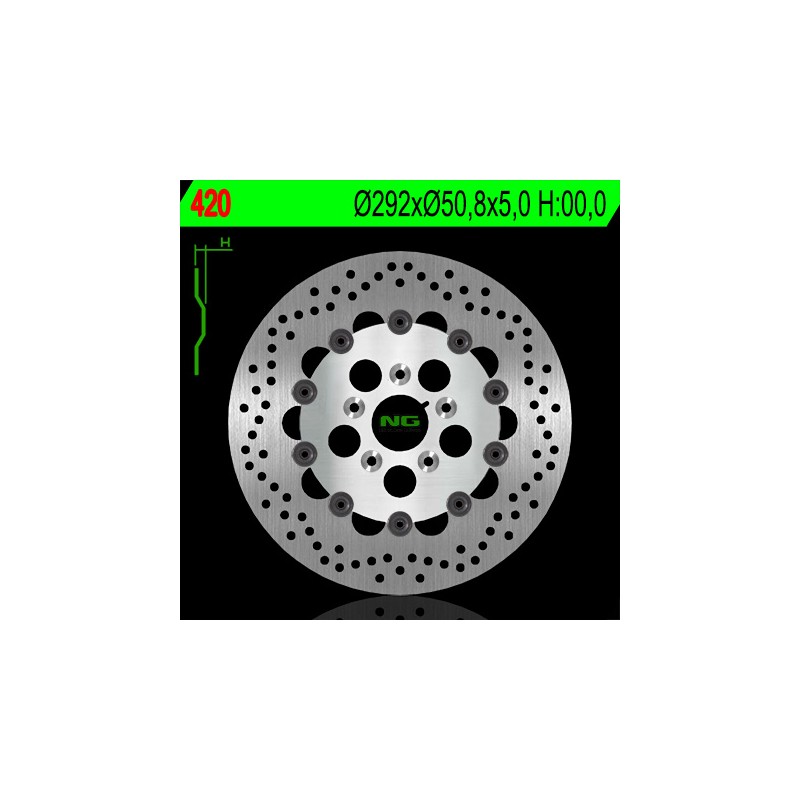 NG TARCZA HAMULCOWA PRZÓD HARLEY DAVIDSON 883/1200/1340/1450 (PŁYWAJĄCA) (292X50,8X5) (5X8,5MM)