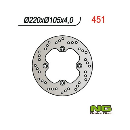 NG TARCZA HAMULCOWA PRZÓD HONDA SKUTERY 125/150 (220X105X4) 4 OTWORY ŚR.10,5