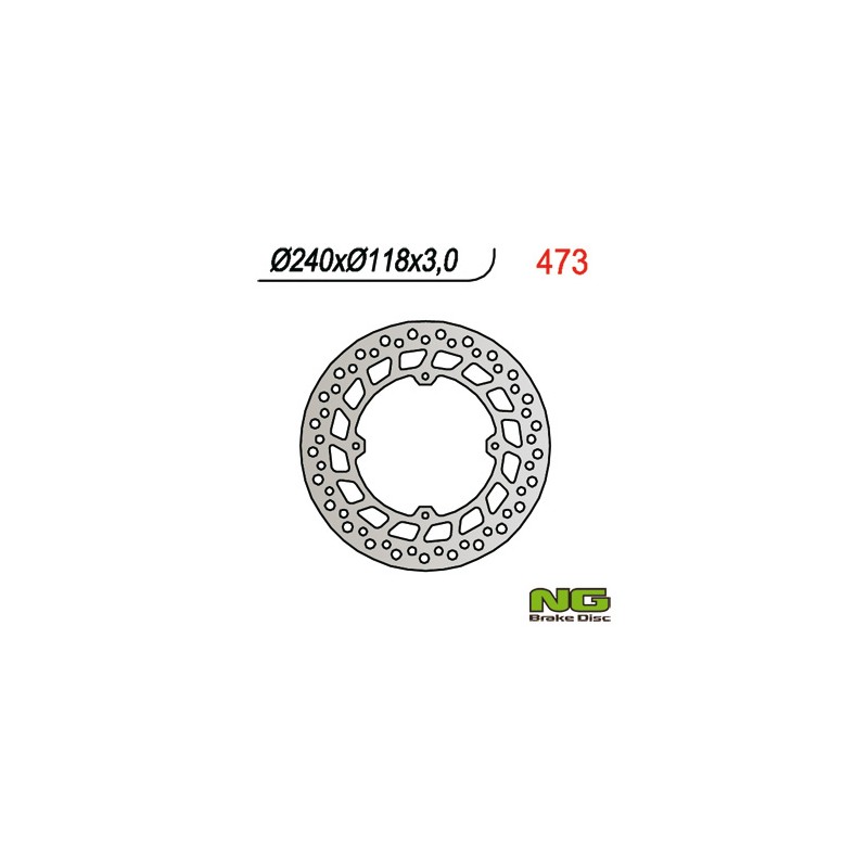 NG TARCZA HAMULCOWA PRZÓD HONDA CR 125/250/500 '84-'94, XR 250/400/600R (240x118x3) (4X6,5MM)