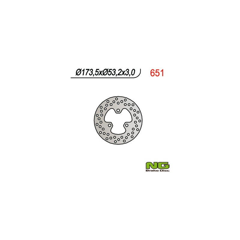 NG TARCZA HAMULCOWA PRZÓD HONDA TRX 450R '05-'06, TRX 400EX '01-'03, TRX 250EX '01-'12, TRX 300EX '93-'12 (173x53,2x4)