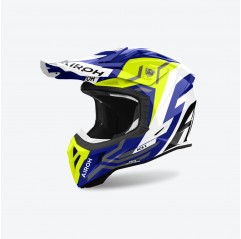 AIROH (2024) KASK CROSS / ENDURO / ATV / QUAD AVIATOR ACE 2 GROUND KOLOR BIAŁY/NIEBIESKI/ŻÓŁTY FLUO ROZMIAR L