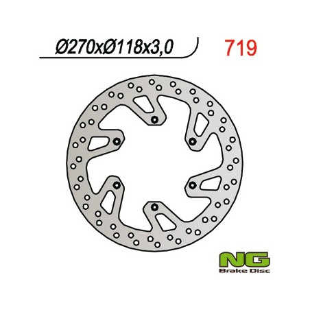 NG TARCZA HAMULCOWA PRZÓD SUZUKI DRZ 400 E/S 00-09, RM 125/250 96-08, YAMAHA YZ/YZF/WR (270X118X3,0MM) (6X6,5MM)