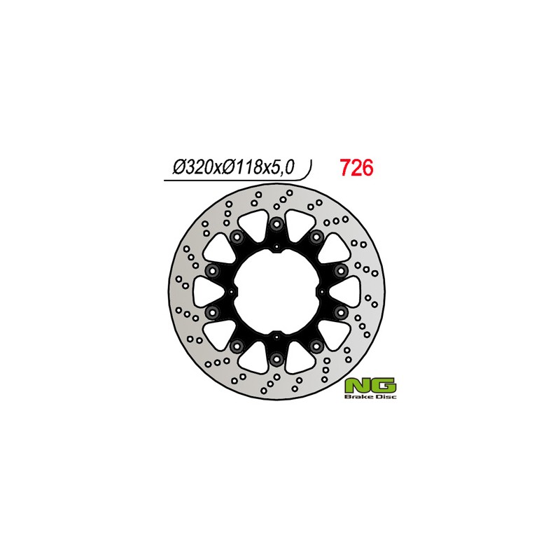 NG TARCZA HAMULCOWA PRZÓD HONDA XR 250/400/650 (SUPERMOTO)(320x118x5mm)(4x6,5mm)