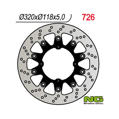 NG TARCZA HAMULCOWA PRZÓD HONDA XR 250/400/650 (SUPERMOTO)(320x118x5mm)(4x6,5mm)