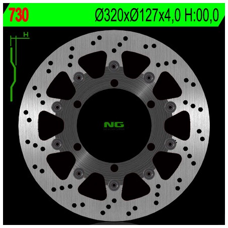 NG TARCZA HAMULCOWA PRZÓD KTM 625/640/690 (320X127X4) (6X6,5MM)
