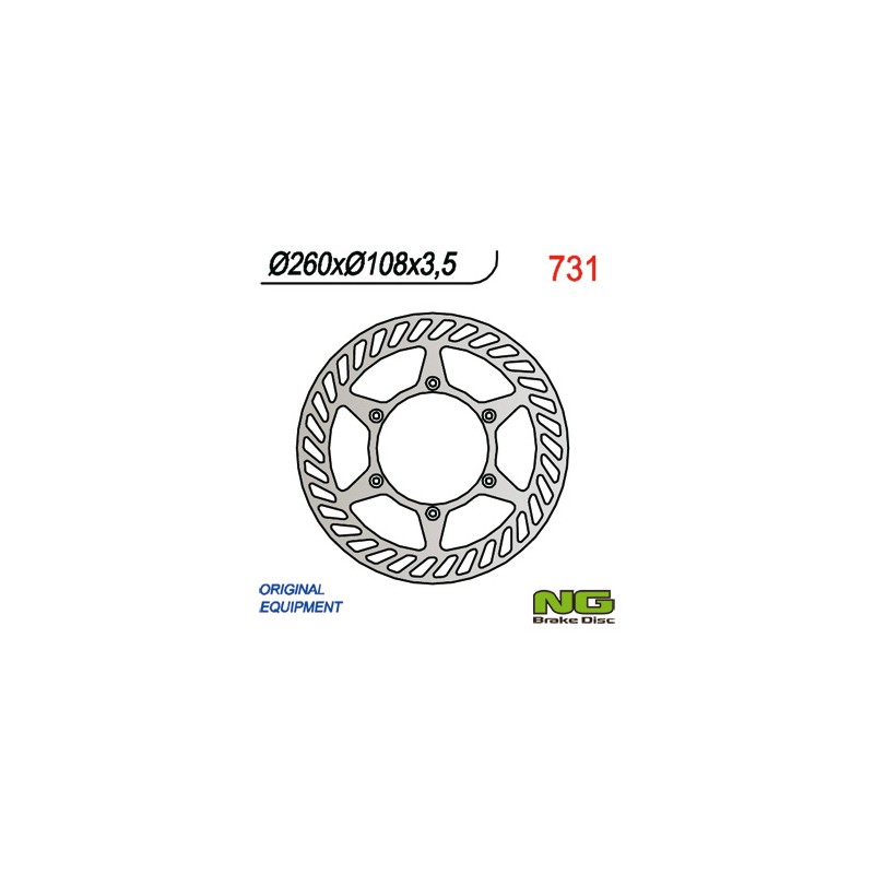 NG TARCZA HAMULCOWA PRZÓD GAS GAS ENDURO CROSS 125/200/250/300/400/450/515 (260x108x3,5)