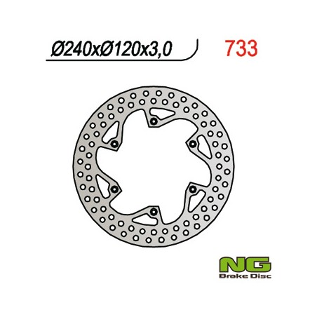 NG TARCZA HAMULCOWA PRZÓD HUSQVARNA CR/WR 125/250/360 (87-91), TE 350 (89-91), TC/TE 610 (91) (240X120X3)