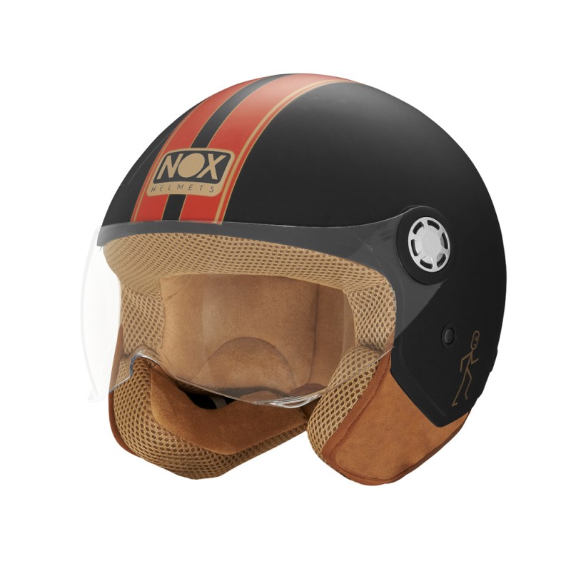 NOX KASK OTWARTY JET N210 EVO KOLOR CZARNY MAT/CZERWONY ROZMIAR L