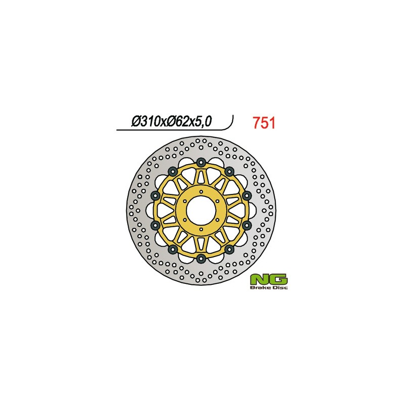 NG TARCZA HAMULCOWA PRZÓD HONDA CBR 900 98-99 (310x62x5) (6X6,5MM)