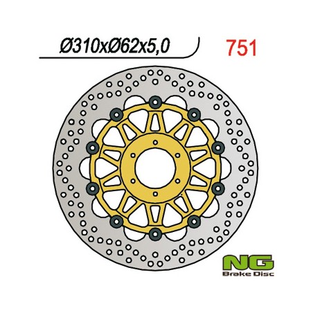 NG TARCZA HAMULCOWA PRZÓD HONDA CBR 900 98-99 (310x62x5) (6X6,5MM)