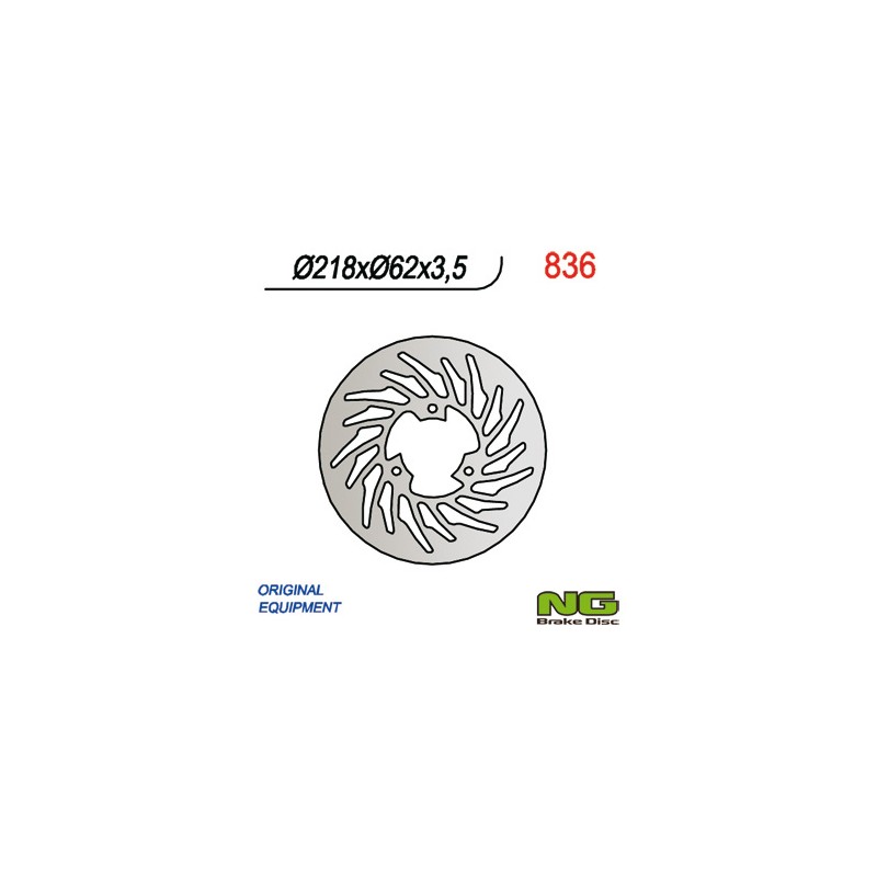 NG TARCZA HAMULCOWA TYŁ YAMAHA DT50R '03-'06, DT50SM '05-'07, DT50X, XT125 '05-'09 (218x62x3,5)