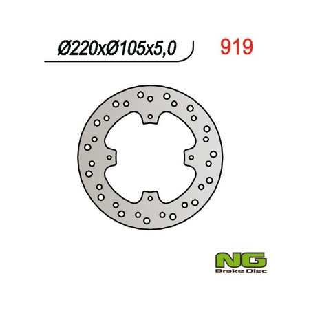 NG TARCZA HAMULCOWA TYŁ HONDA FMX650 '05-'06, NX500 '92-'99 (220x105x5)