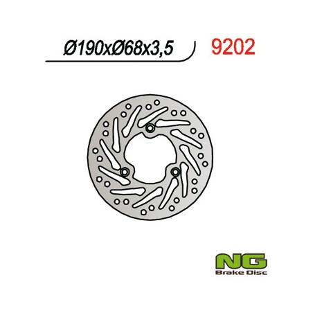 NG TARCZA HAMULCOWA PRZÓD APRILIA AREA 50 (98-01) (190X68X3,5)