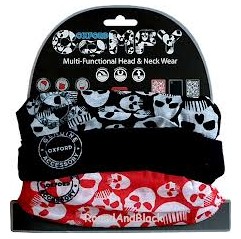 OXFORD KOŁNIERZ WIELOFUNKCYJNY WIATROODPORNY COMFY 3 SZTUKI W OPAKOWANIU KOLOR SKULS (CZASZKI)