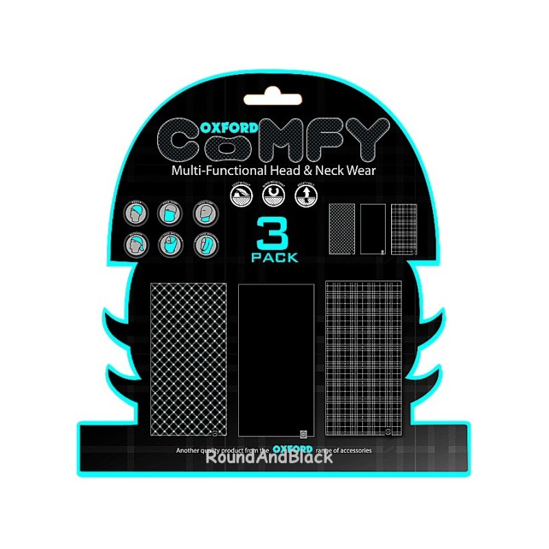 OXFORD KOŁNIERZ WIELOFUNKCYJNY WIATROODPORNY COMFY 3 SZTUKI W OPAKOWANIU KOLOR TARTAN