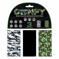 OXFORD KOŁNIERZ WIELOFUNKCYJNY WIATROODPORNY COMFY 3 SZTUKI W OPAKOWANIU KOLOR CAMO