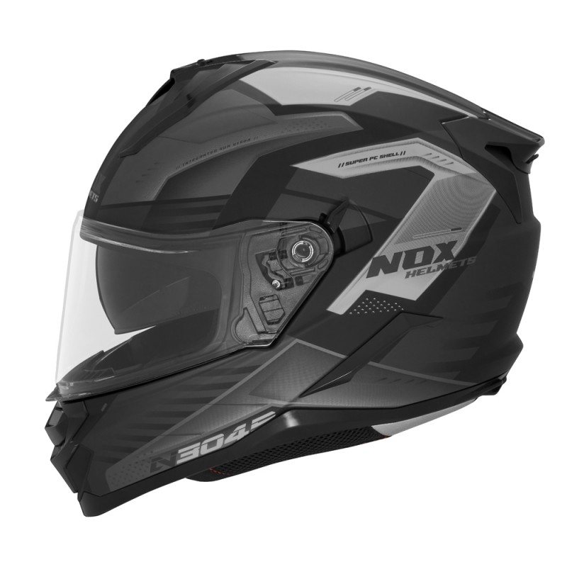 NOX KASK INTEGRALNY (FULL FACE) Z BLENDĄ N304S CARVER KOLOR CZARNY/TYTANOWY MAT ROZMIAR L