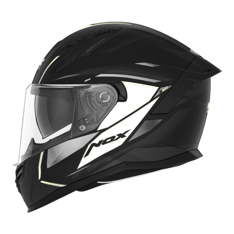 NOX KASK INTEGRALNY (FULL FACE) Z BLENDĄ N401 XENO KOLOR CZARNY/BIAŁY MAT ROZMIAR L