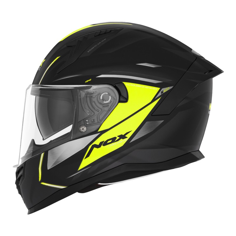 NOX KASK INTEGRALNY (FULL FACE) Z BLENDĄ N401 XENO KOLOR CZARNY/ŻÓŁTY FLUO MAT ROZMIAR L