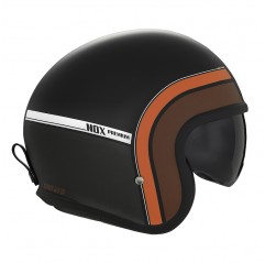 NOX PREMIUM KASK OTWARTY JET NEXT TRAKER KOLOR CZARNY/RDZAWY ROZMIAR L (CIEMNA BLENDA)