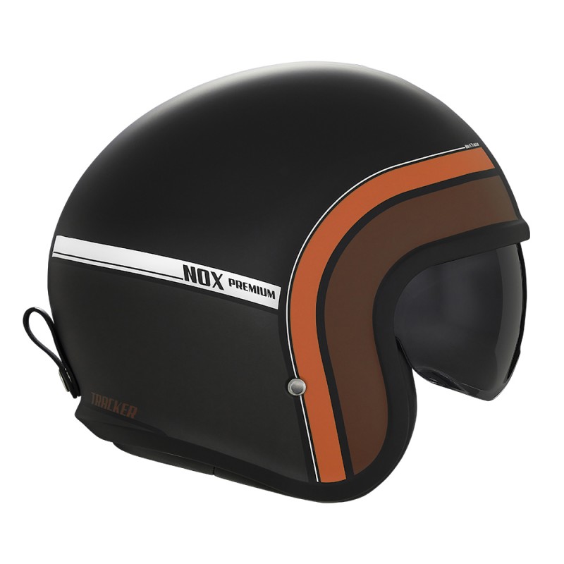 NOX PREMIUM KASK OTWARTY JET NEXT TRAKER KOLOR CZARNY/RDZAWY ROZMIAR XL (CIEMNA BLENDA)