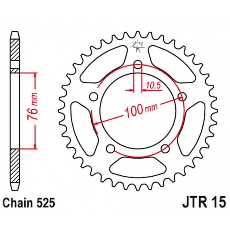 JT 2024/03 ZĘBATKA TYLNA 4456 46 BENELLI IMPERIALE 400 '18-'21, LEONCIO 800 '22-'23, BN 600 GT '16-'17, BN 600 R '14-'17 (445646