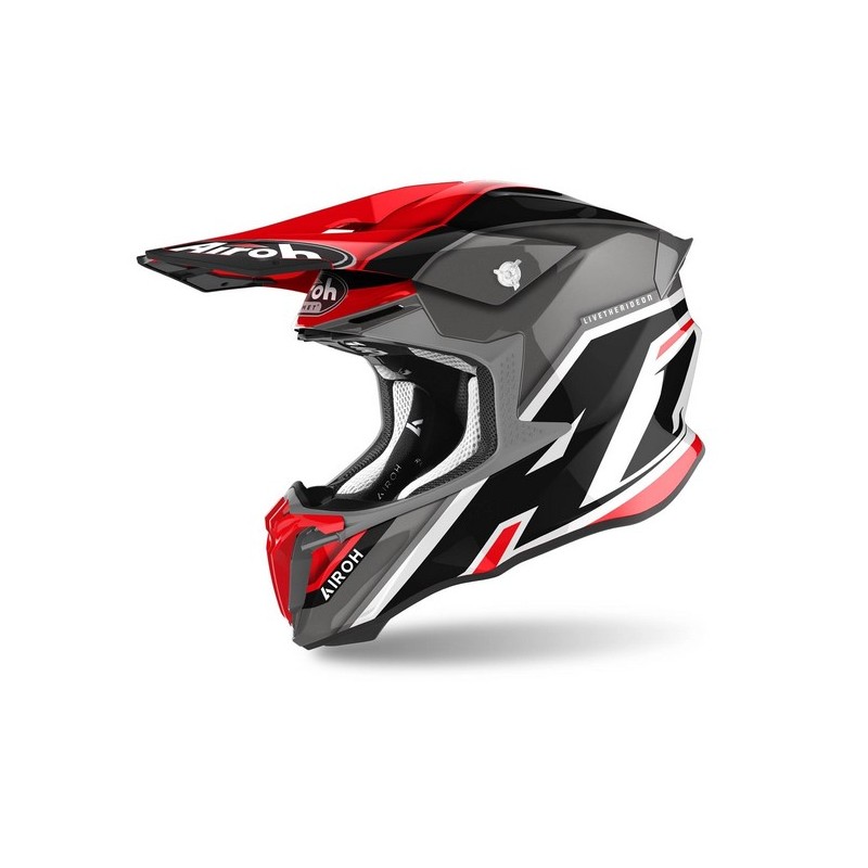 AIROH PROMOCJA KASK CROSS / ENDURO / ATV / QUAD TWIST 2.0 SHAKEN KOLOR CZARNY/CZERWONY/SZARY ROZMIAR S