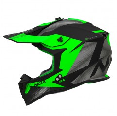 NOX KASK CROSS / OFFROAD N633 FUSION KOLOR CZARNY MAT/ZIELONY ROZMIAR XL (ZAPIĘCIE MIKROMETRYCZNE)