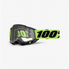 100 PROCENT GOGLE MODEL ACCURI 2 NEON YELLOW - CLEAR LENS KOLOR ŻÓŁTY FLUO/CZARNY SZYBA PRZEŹROCZYSTA