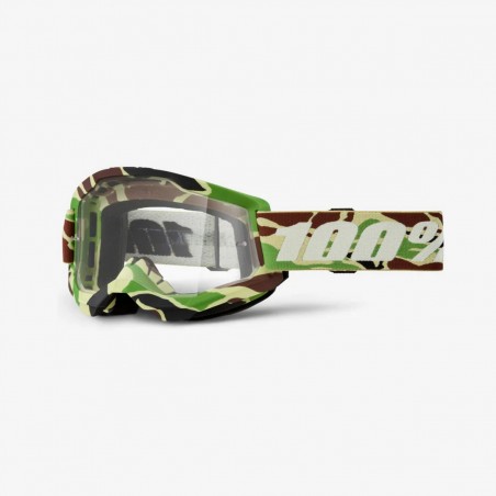 100 PROCENT GOGLE MODEL STRATA 2 WAR CAMO - CLEAR LENS - KOLOR ZIELONY/BRĄZOWY CAMO SZYBKA PRZEŹROCZYSTA