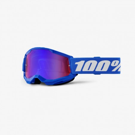 100 PROCENT GOGLE STRATA 2 YOUTH JUNIOR BLUE - MIRROR RED/BLUE LENS - KOLOR NIEBIESKI/BIAŁY SZYBKA CZERWONE/NIEBIESKIE LUSTRO