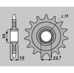 PBR ZĘBATKA PRZEDNIA 2266 11 GASGAS 280/300 TXT PRO '04-'15