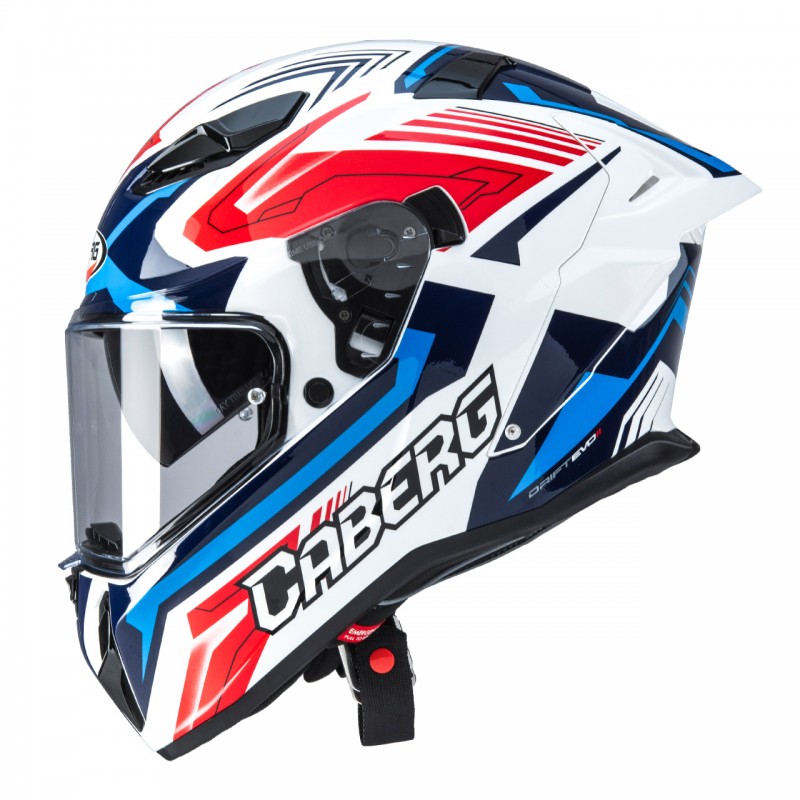 CABERG KASK INTEGRALNY Z BLENDĄ MODEL DRIFT EVO II JARAMA BIAŁY/CZERWONY/NIEBIESKI ROZMIAR M