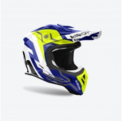 AIROH NOWOŚĆ KASK CROSS / ENDURO / ATV / QUAD AVIATOR ACE 2 GROUND YELLOW GLOSS KOLOR NIEBIESKI/ŻÓŁTY FLUO/BIAŁY ROZMIAR XL