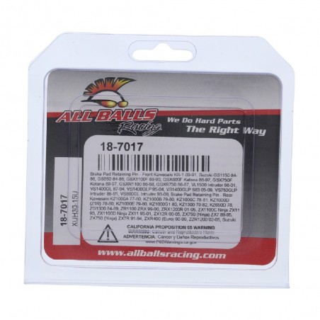ALL BALLS TRZPIENIE (WIESZAKI) KLOCKÓW HAMULCOWYCH PRZÓD / TYŁ KAWASAKI, SUZUKI