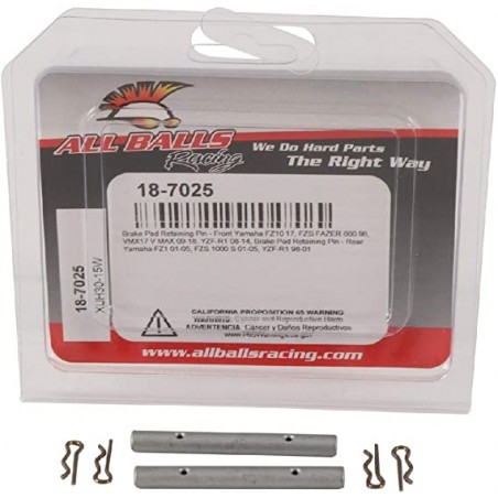 ALL BALLS TRZPIENIE (WIESZAKI) KLOCKÓW HAMULCOWYCH PRZÓD YAMAHA FZ10 17, VMX17 V MAX 09-18, YZF-R1 08-14, TYŁ FZ1 01-05, FZS 100