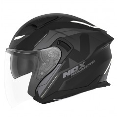 NOX KASK OTWARTY JET Z BLENDĄ N130 KLINT KOLOR CZARNY/SZARY/BIAŁY MAT ROZMIAR XXL