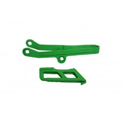 UFO KOMPLET ŚLIZG + PROWADNICA ŁAŃCUCHA KAWASAKI KXF 450 '24, KOLOR ZIELONY (KA04767026,KA04766026)