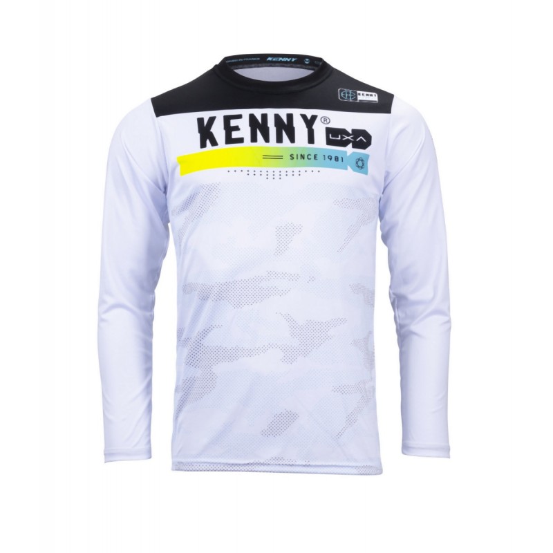 KENNY RACING KOSZULKA ROWEROWA MODEL ELITE CAMO WHITE KOLOR BIAŁY/CZARNY ROZMIAR S