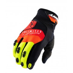 KENNY RACING RĘKAWICE CROSS/ENDURO MODEL SAFETY BLACK/RED/ORANGE KOLOR CZARNY/CZERWONY/ŻÓŁTY FLUO ROZMIAR M