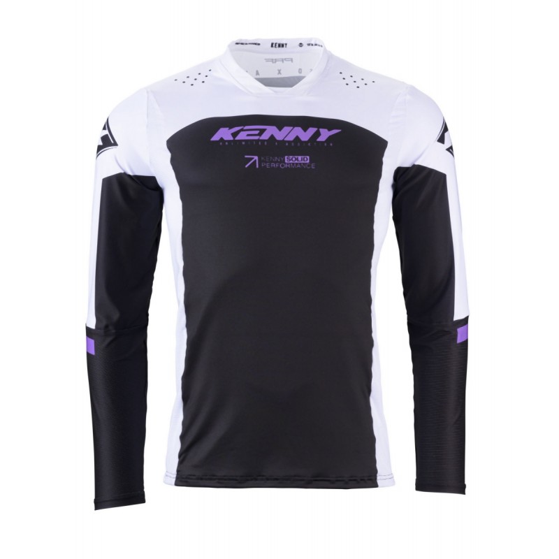 KENNY RACING KOSZULKA CROSS/ENDURO MODEL PERFORMANCE SOLID BLACK/PURPLE KOLOR BIAŁY/CZARNY/FIOLETOWY ROZMIAR M