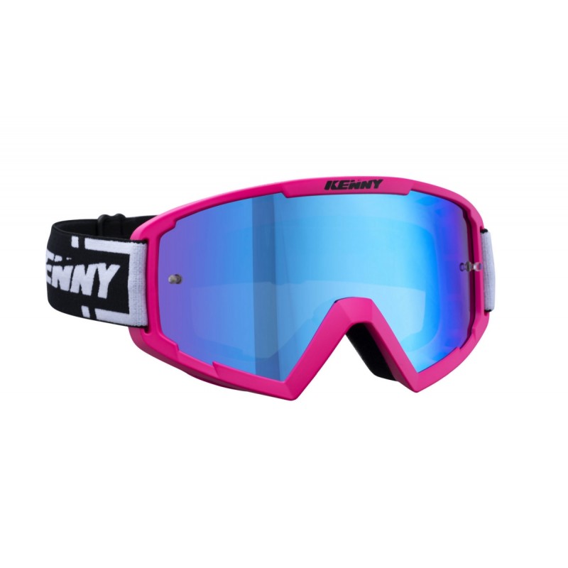 KENNY RACING GOGLE MODEL TRACK NEON PINK - BLUE LENS - KOLOR RÓŻOWY/CZARNY SZYBKA NIEBIESKIE LUSTRO