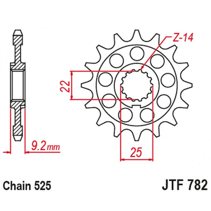 JT 2024/03 ZĘBATKA PRZEDNIA 2129 16 BENELLI LEONCIO 800 '22-'23, TORNADO 900 '02-'08, TNT 1130 '04-'11, TRE 1130 K '11-'17 (2129