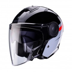 CABERG KASK OTWARTY JET Z BLENDĄ MODEL SOHO ZEPHYR KOLOR CZARNY/SZARY/CZERWONY ROZMIAR L