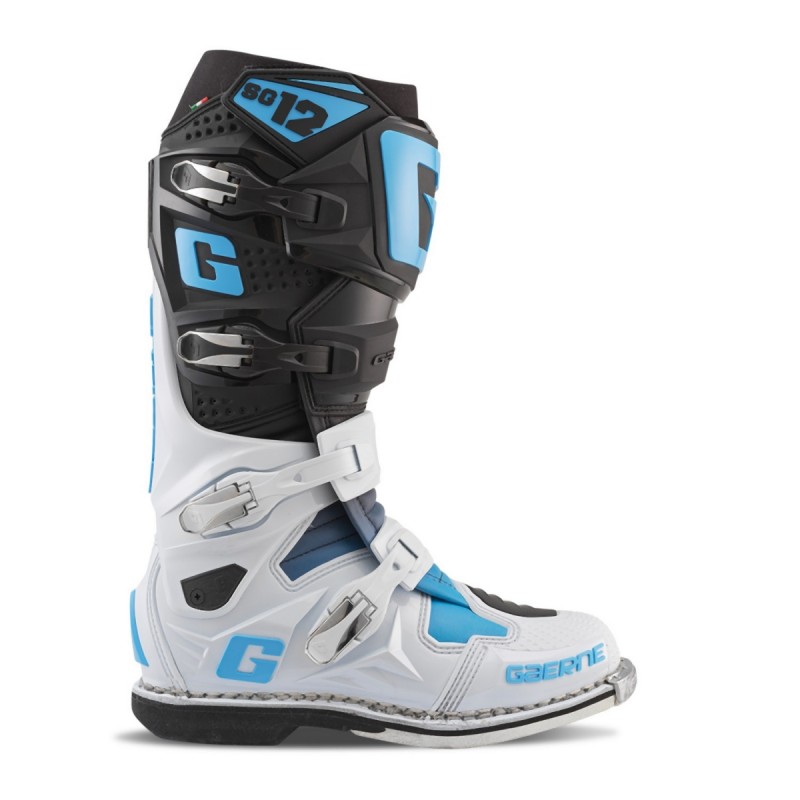 GAERNE BUTY CROSS/ENDURO MODEL SG-12 BLACK/WHITE/CAROLINA BLUE LE KOLOR BIAŁY/CZARNY/NIEBIESKI ROZMIAR 41