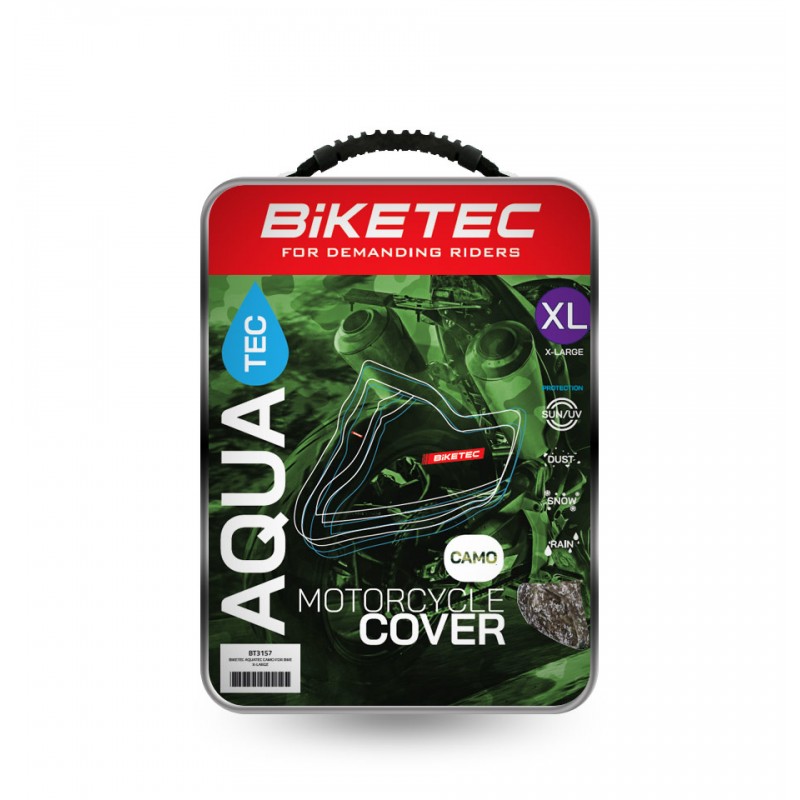 BIKETEC POKROWIEC WODOODPORNY AQUATEC NA MOTOCYKL KOLOR CAMO ROZMIAR L (SPORT)